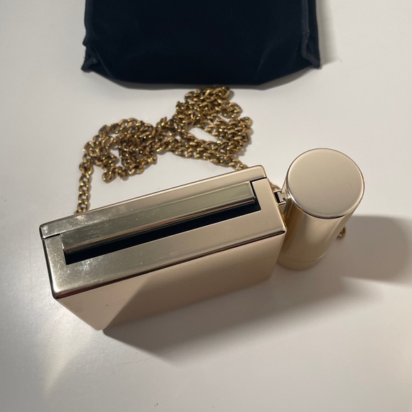 DIOR ROUGE Gold Minaudiere Pouch Clutch Handbag LIMITED EDITION 2021 Christmas - Picture 7 of 16